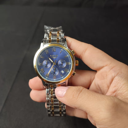 (FF4P0)Men 's Stainless Steel Band Analog Quartz Wrist Watch Waterproof