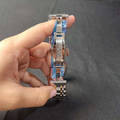 (FF4P0)Men 's Stainless Steel Band Analog Quartz Wrist Watch Waterproof