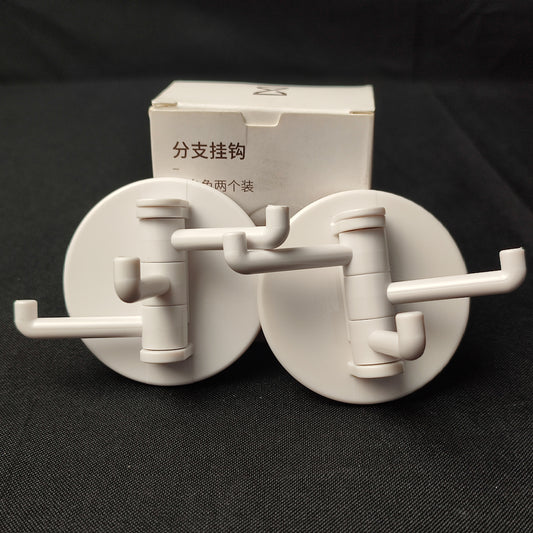 Rotatable Strong Bearing Stick Hook Pack of 2pcs - White