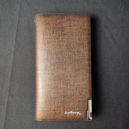 (Brownwallet)Baellerry Men 's Long Wallet Zipper Leather Wallet