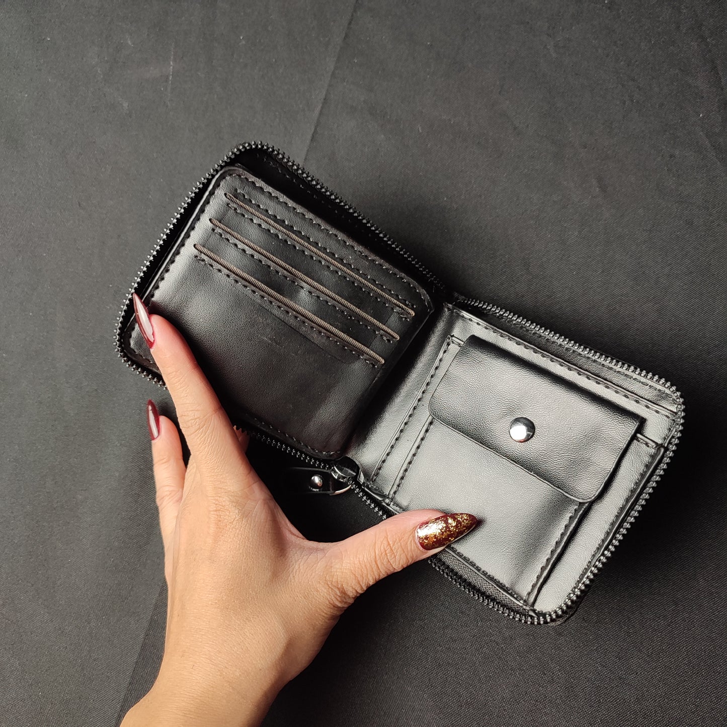 (PDCMKJ)High Quality Pu Leather Zipper Wallet For Men