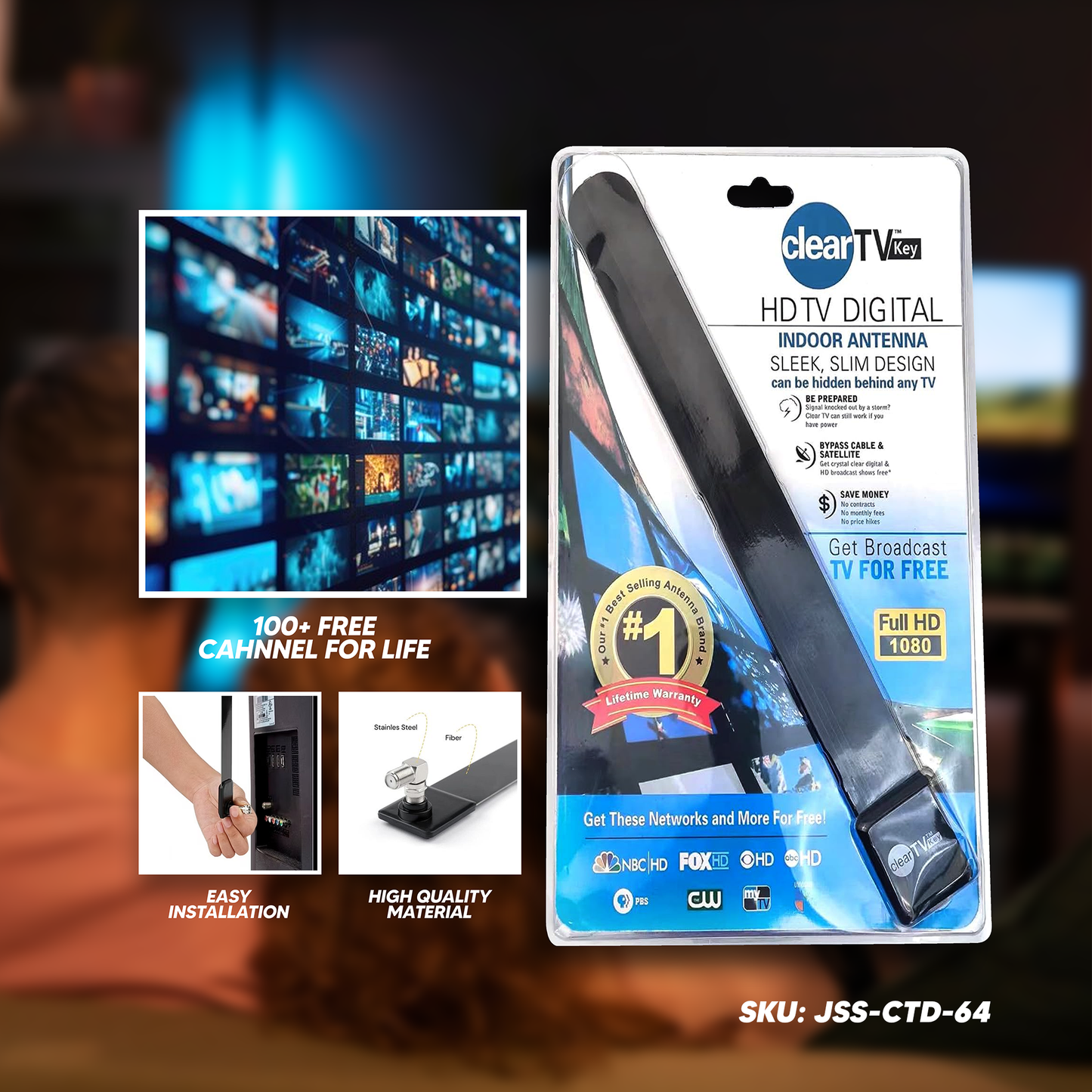 Clear TV Key TV Digital Indoor Antenna
