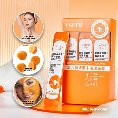 Ginbi Complex Acid Carrot Foam Facial Mask (12 packs x 4g)