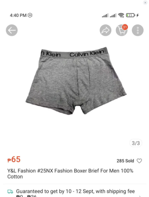 Calvin Klein Boxer Brief Gray without Box (IMITATION ONLY)