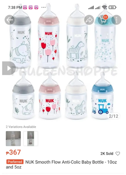NUK Baby Bottle Anti-Colic 2pcs Teats - 300ml