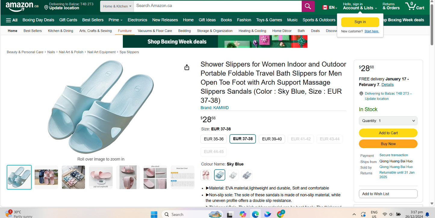 (A1FNS) Posee EVA Lightweight Portable Home Slippers non-slip PS4301 - Size: 37-38