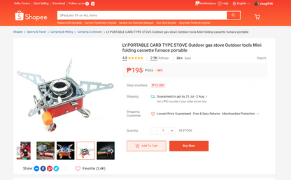 [A1-267] Kovar Portable Card Type Stove K-202