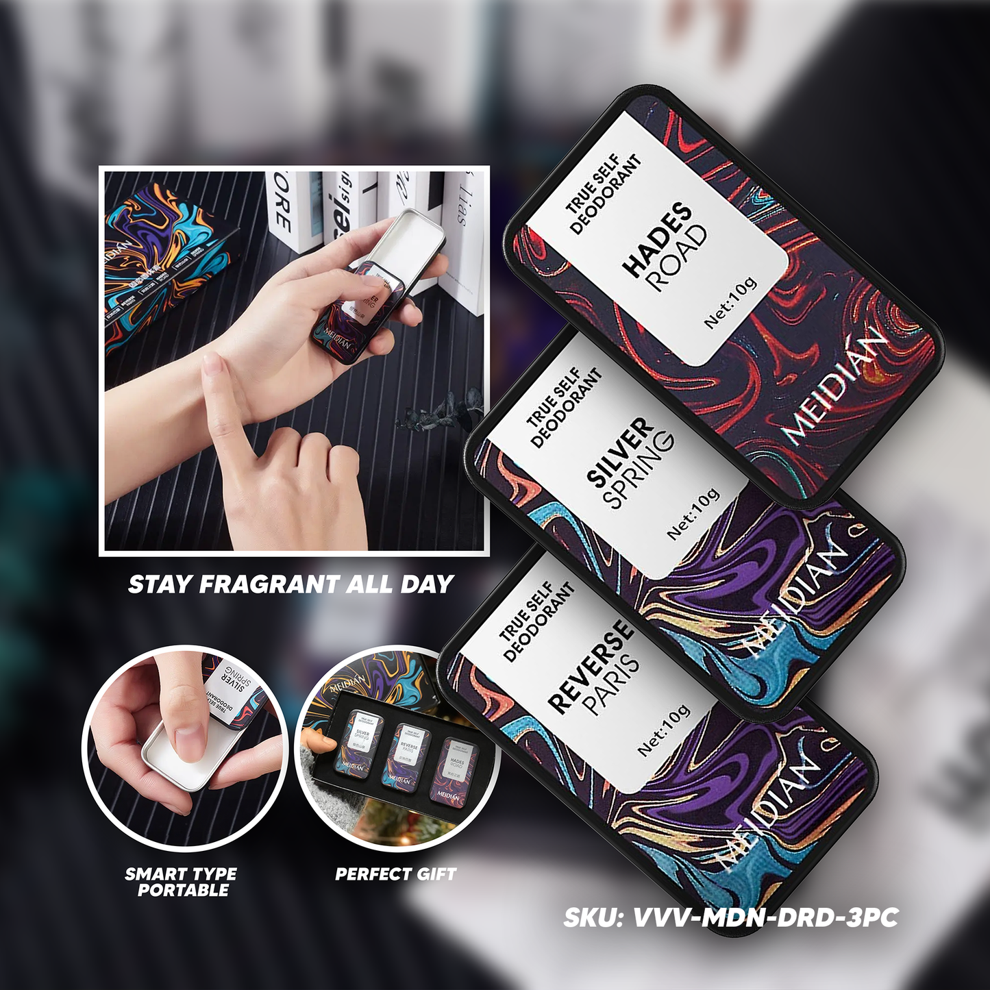 Meidian True Self Deodorant Balm (3 Scents per Box)