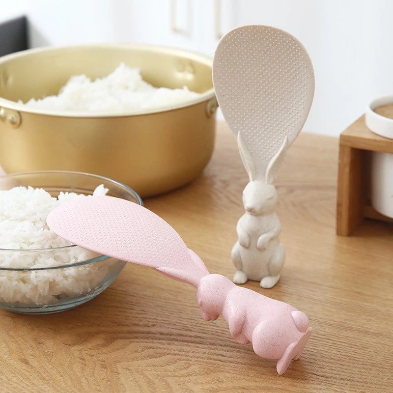 Wheat Straw Rice Spoon Stand Rabbit Design