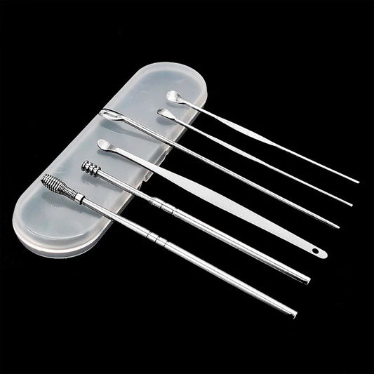 Stainless Steel Ear Cleaning Brush Wax Remover (6pcs Set)