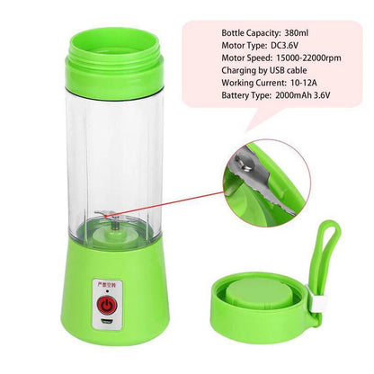[A1-076] HM-03 Portable and Rechargeable Battery Juice Blender - 380ml