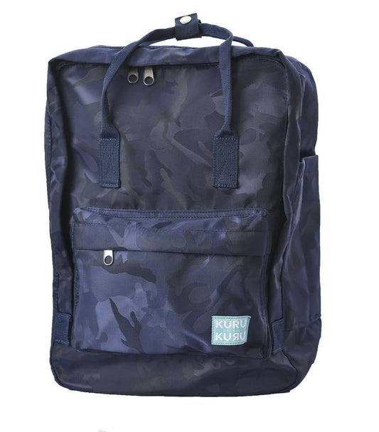Kuru Kuru Travel Light Classic Backpack Bag Camo Blue Twill Material