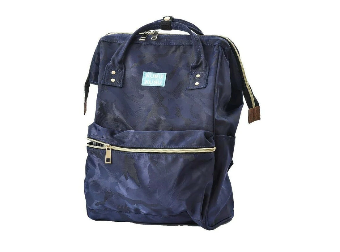 Kuru Kuru Vitality Large Backpack Bag Camo Blue Twill Material