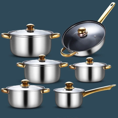 [A1-1210] QH015 12pcs High Quality Staineless Steel Cookware Set