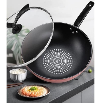 [A1-482] 32 CM Non-Stick Diamond Wok Frying Pan