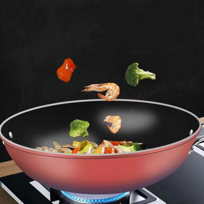 [A1-482] 32 CM Non-Stick Diamond Wok Frying Pan