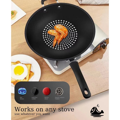 [A1-482] 32 CM Non-Stick Diamond Wok Frying Pan