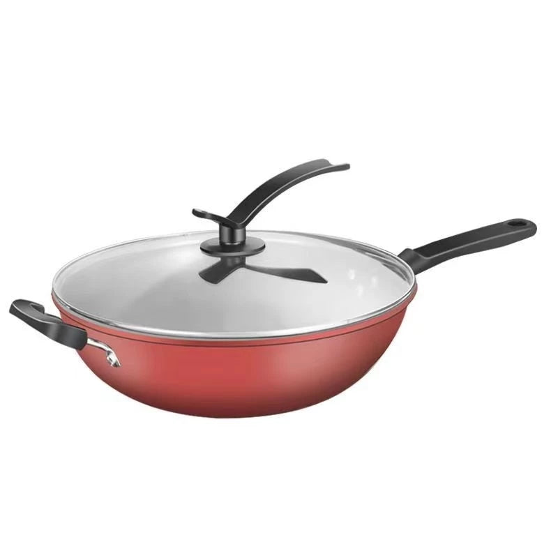 [A1-482] 32 CM Non-Stick Diamond Wok Frying Pan
