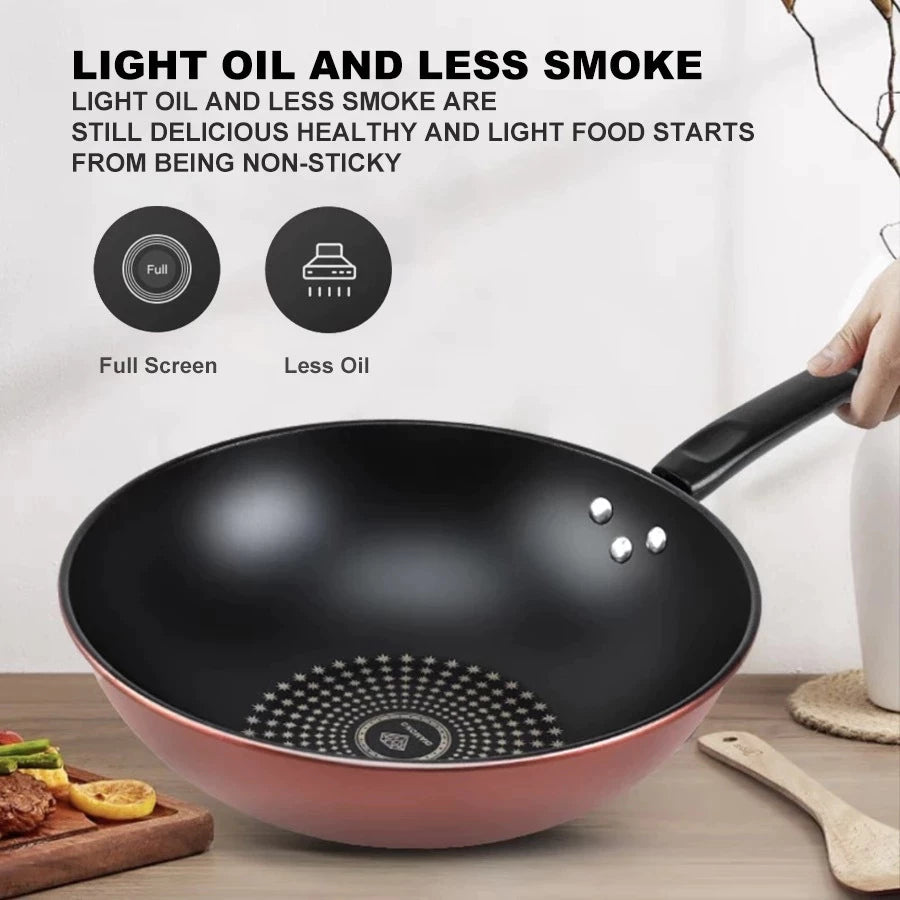 [A1-482] 32 CM Non-Stick Diamond Wok Frying Pan