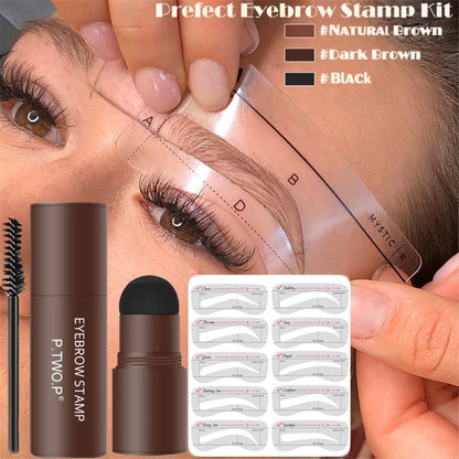 Eyebrow Stamp Stencil Kit One Step Brow Stamp Shaping Kit (Black)
