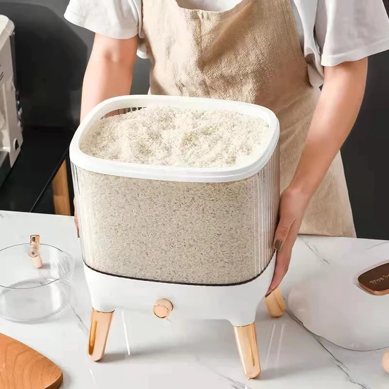 [A1-073] Fashion Press Rice Bucket Aesthetic Food Storage Container