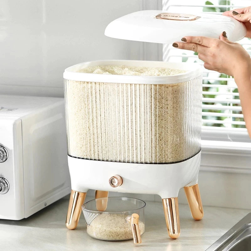 [A1-073] Fashion Press Rice Bucket Aesthetic Food Storage Container
