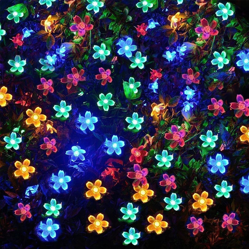 [PO]Peach Blossom Christmas Lights 50LED solar powered LED String Light