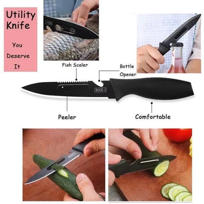 [A1-049] Buck-I Knife Alloy Steel Black Knife 5pcs Set T655