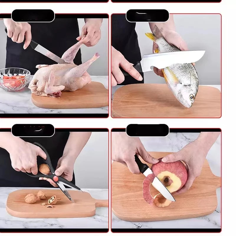 [A1-1021] Deluxe Kitchen Knife Set T1322 (8pcs Set)