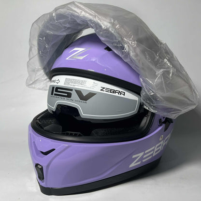 Zebra Dual Visor Full Face Helmet 2024 Alistair (Purple) -  Large