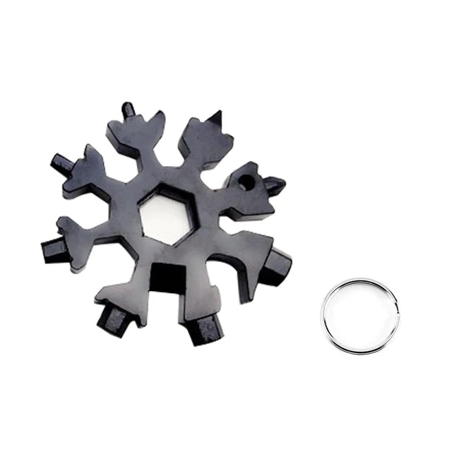 Multi Screwdriver and Wrench Tool Kit Snowflake Keychain