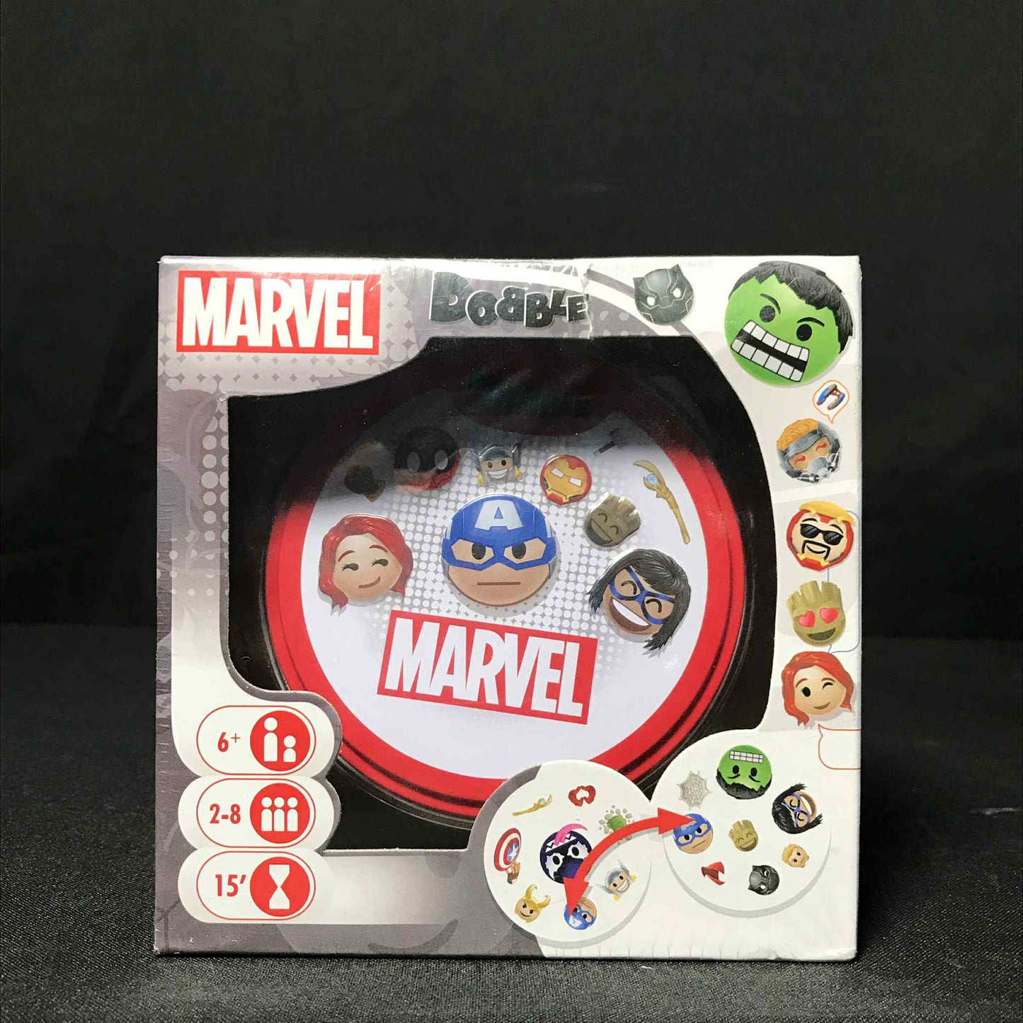 Dobble Spot it! Game 5 Games in 1 (Marvel Emojis Sleeve)