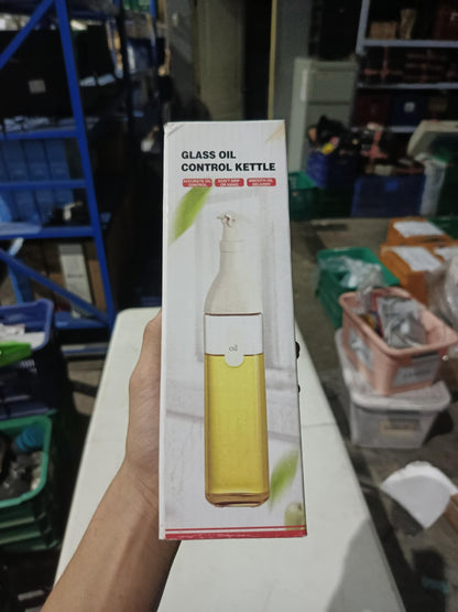 [A1-393] Glass Oil Control Kettle Condiments Seasoning Leak Proof Glass Bottle - 500ml