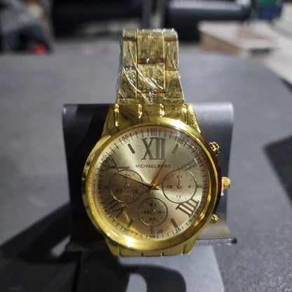 Michael Kors 3 Gold Analog Stainless Steel Watch (Gold/Gold)