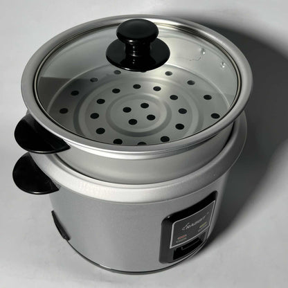 Rabbit Rice Cooker 1.5 liters Silver body Glass Lid w/ Steamer RRC 1.5L G