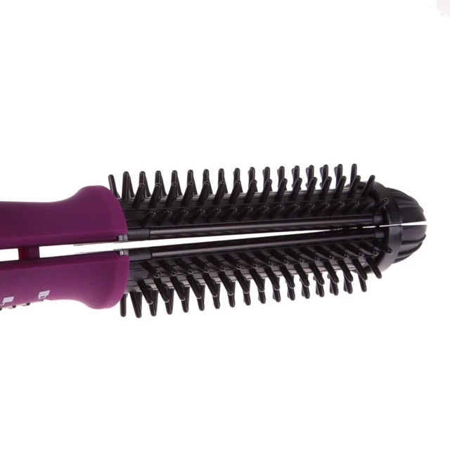 2in1 In Styler Ionic Styler Pro Ceramic Hot Brush & Flat Iron with Cool Touch Ionic Bristles