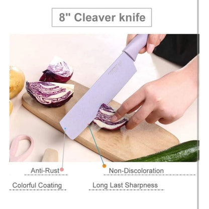 Evrywealth Corrugated Kitchen Knife Pastel Color ER-0278 (6pcs Set)