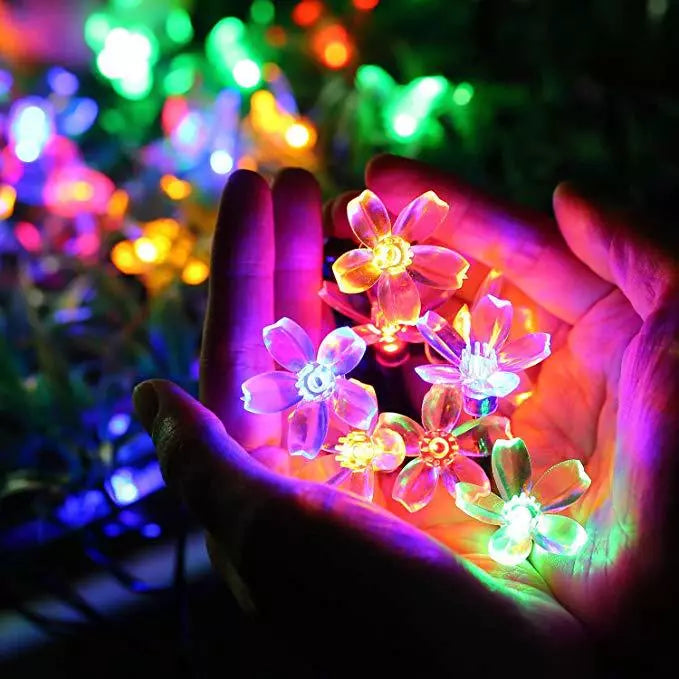 [PO]Peach Blossom Christmas Lights 50LED solar powered LED String Light
