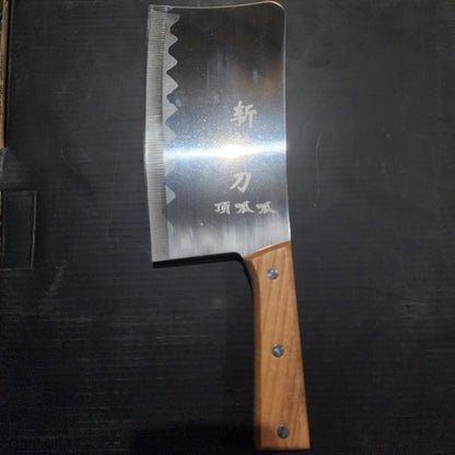 [A1-1284] Heavy Duty Stainless Steel Chopping Knife Wood Handle