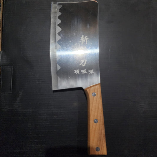 [A1-1284] Heavy Duty Stainless Steel Chopping Knife Wood Handle