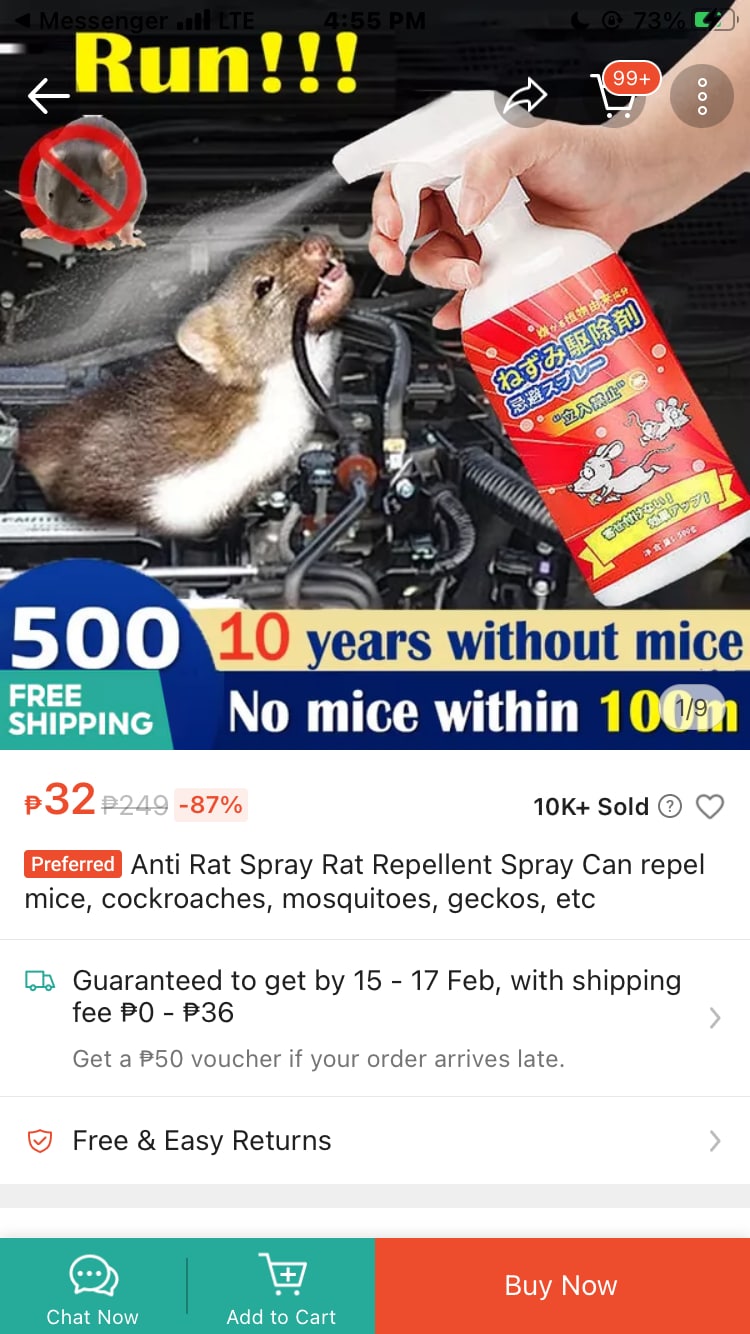 Rat Repellant Pest Spray 500ml