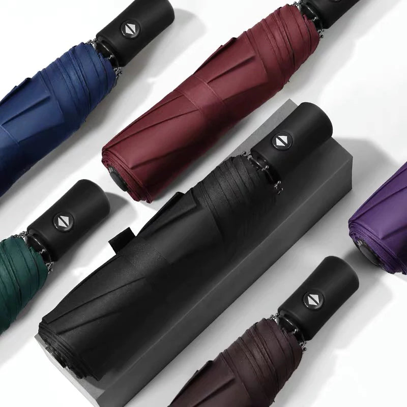 [A1-1329] 8-rib Automatic Plain Umbrella with Button