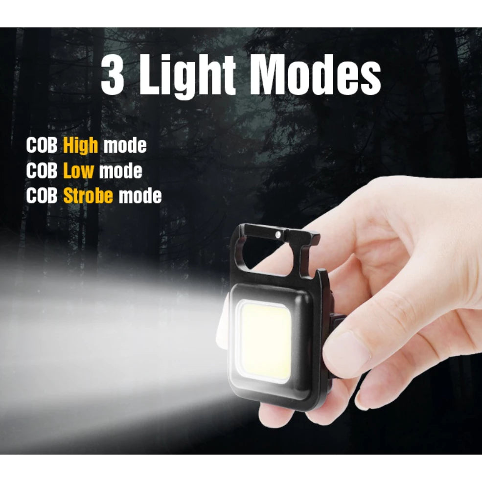COB Rechargeable Keychain Light Mini Size with Bottle Opener