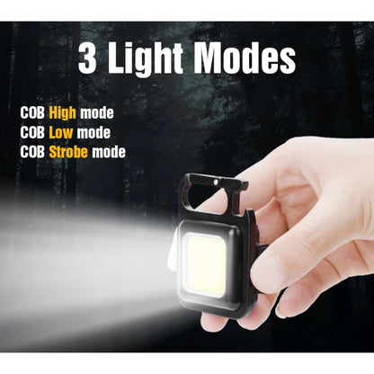 COB Rechargeable Keychain Light Mini Size with Bottle Opener