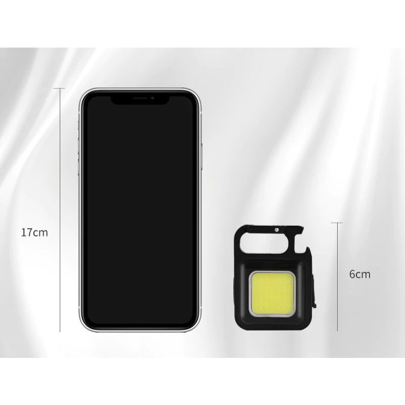 COB Rechargeable Keychain Light Mini Size with Bottle Opener