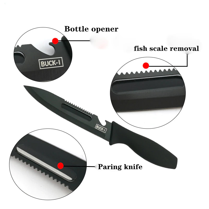 [A1-049] Buck-I Knife Alloy Steel Black Knife 5pcs Set T655
