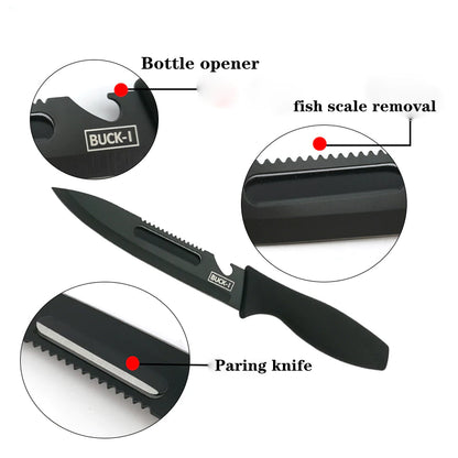 [A1-049] Buck-I Knife Alloy Steel Black Knife 5pcs Set T655