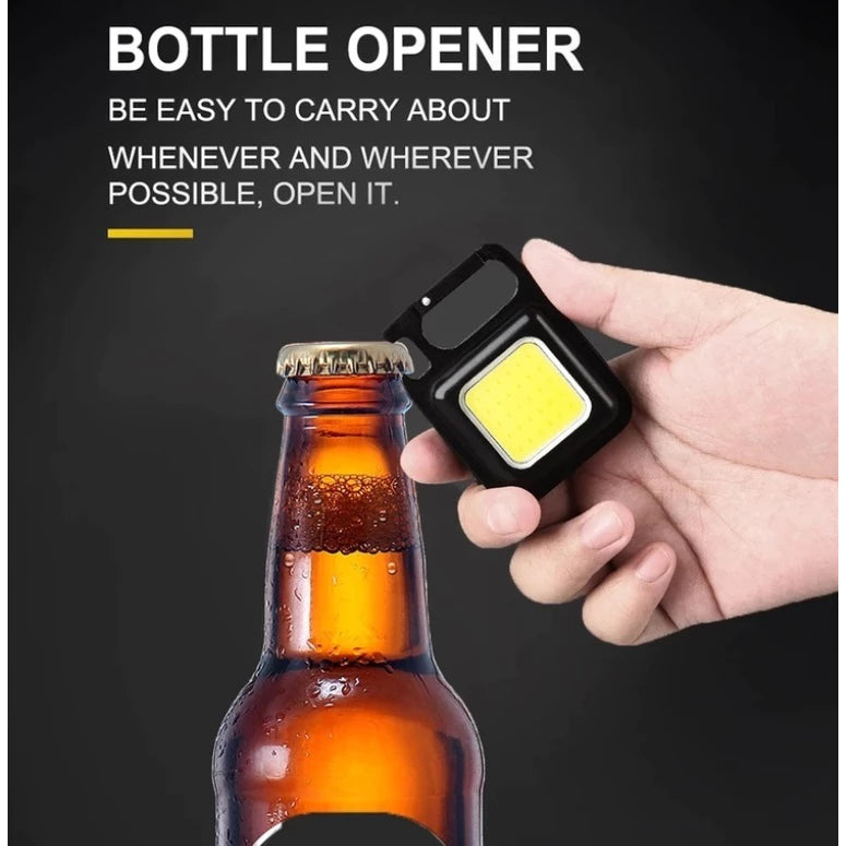 COB Rechargeable Keychain Light Mini Size with Bottle Opener