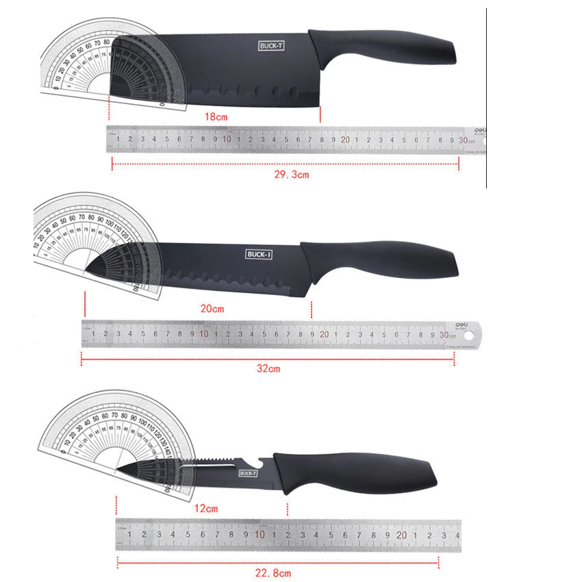 [A1-049] Buck-I Knife Alloy Steel Black Knife 5pcs Set T655