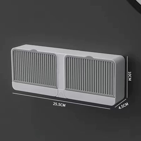 Wall Mounted Double Soap Organizer with Drainer